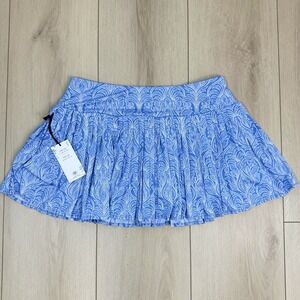 Laura‎ Ashley Women's XL Blue White Paisley Print Active Skort Lined UPF 50 NWT
